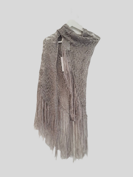 Chiara Bertani grey lurex shawl