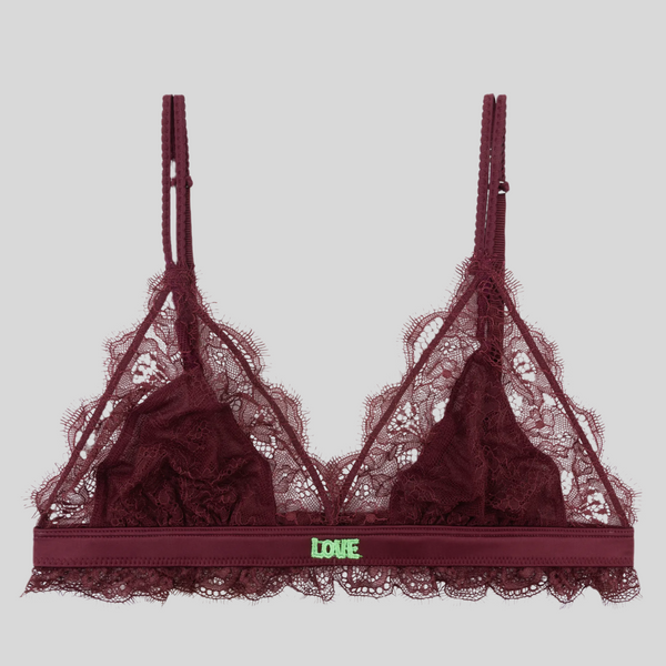 Love Stories Love Lacy Burgundy bralette