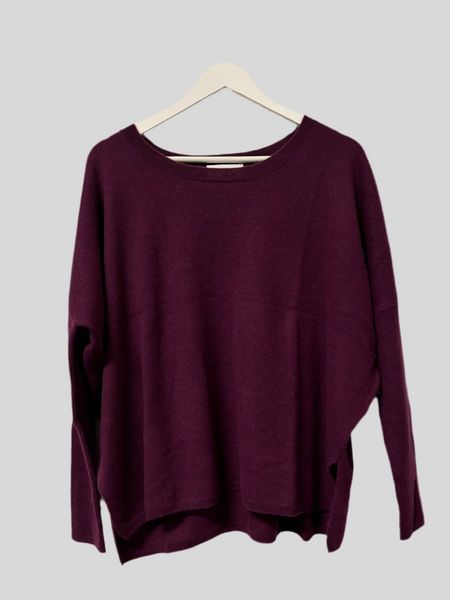 Absolut Cashmere Astrid Eggplant sweater