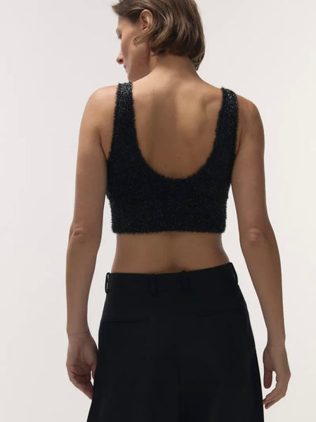 Love Stories Josey Long Black Glitter bralette