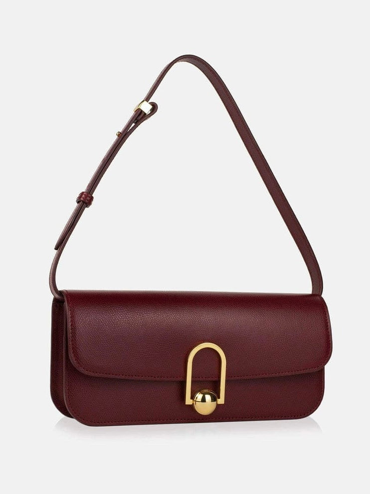 Maestoso burgundy Eon baguette bag