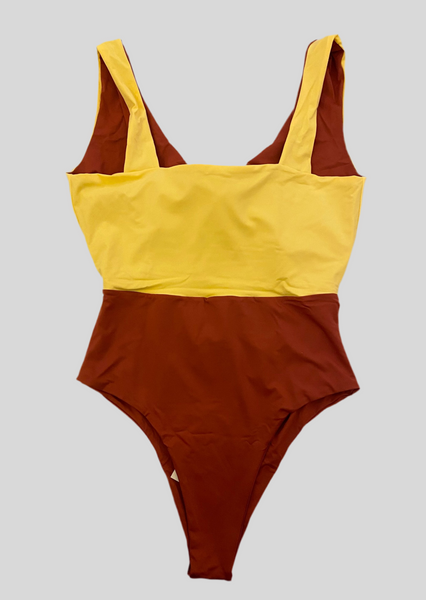 SPECIAL PRICE * Mimi à la Mer Pola yellow and burnt swimsuit