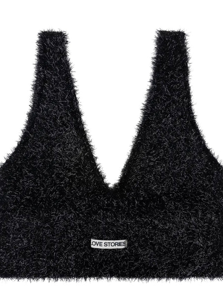 Love Stories Josey Long Black Glitter bralette