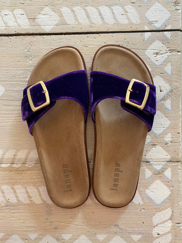 Lanapo purple velvet sandals