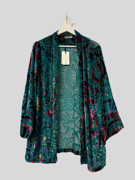 Bohemia Couture Velvet emerald cardigan