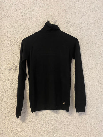 Flirt black viscose turtleneck sweater