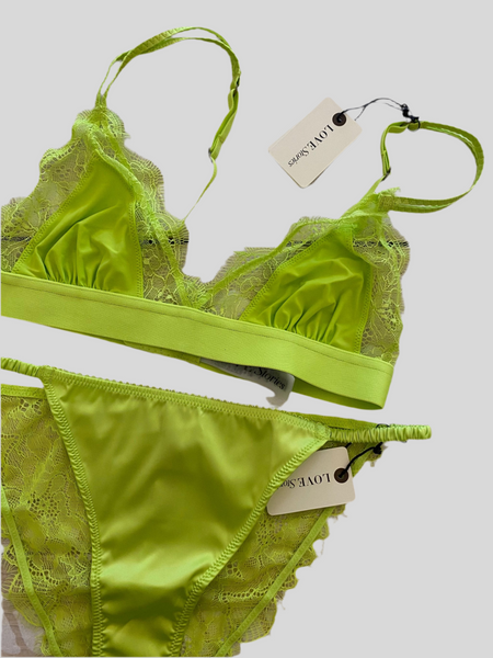 SPECIAL PRICE * Love Stories Love Lace lime bralette