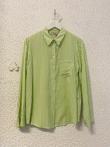 Flirt green striped shirt