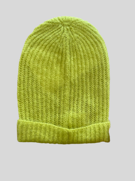 Flirt lime mohair beanie