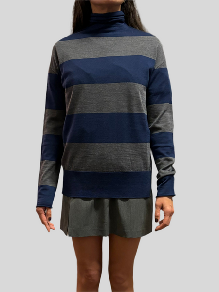 Phisique Du Role maxi stripe sweater grey blue