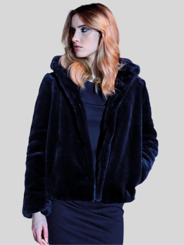 Flirt blue ecofur jacket