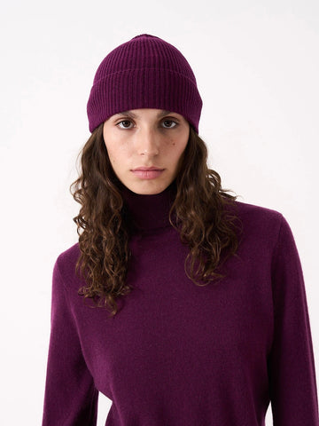 Absolut Cashmere Maeve Eggplant beanie