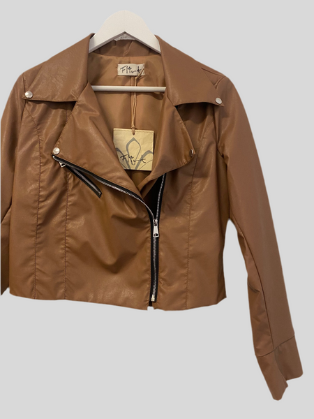 SPECIAL PRICE * Flirt tobacco faux leather jacket