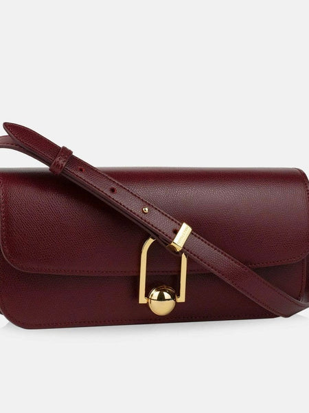 Maestoso burgundy Eon baguette bag