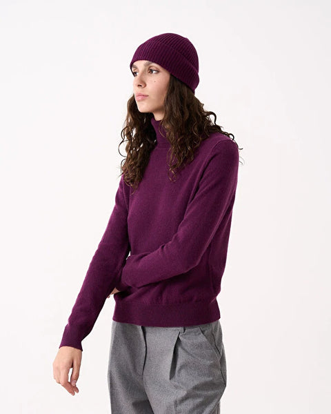 Absolut Cashmere Maeve Eggplant beanie