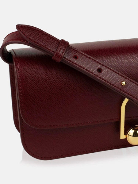 Maestoso burgundy Eon baguette bag