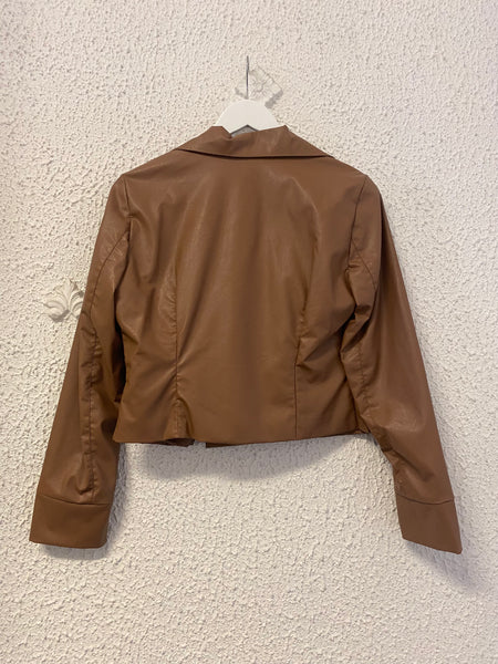Flirt tobacco faux leather jacket