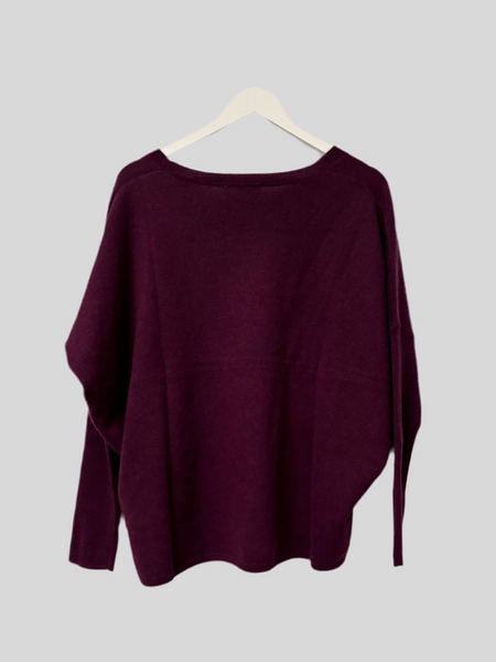 Absolut Cashmere Astrid Eggplant sweater