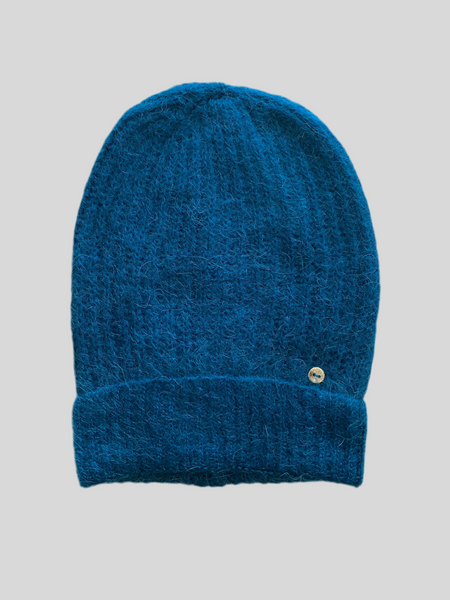 Flirt teal green mohair beanie