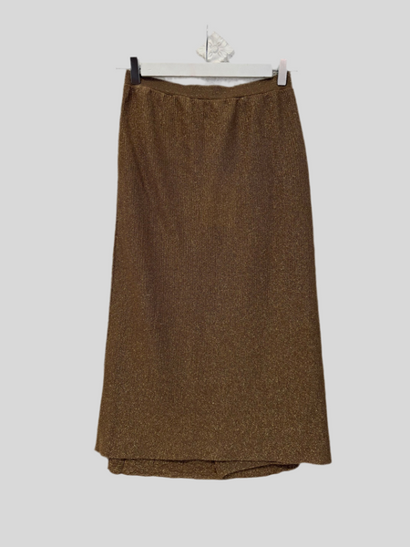 Chiara Bertani gold lurex skirt