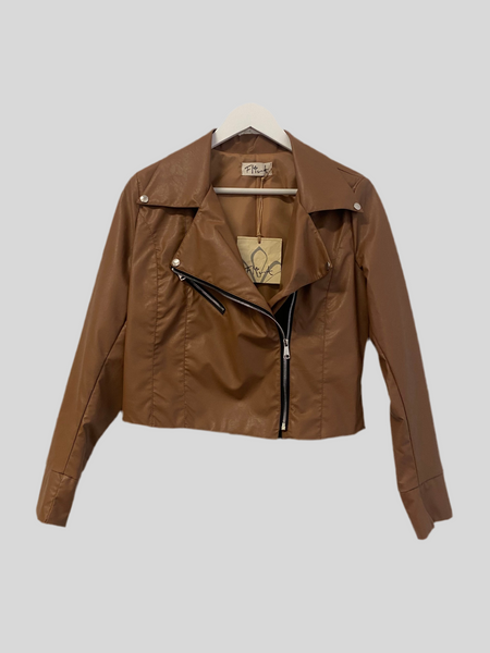 SPECIAL PRICE * Flirt tobacco faux leather jacket