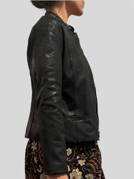 Flirt black faux leather jacket