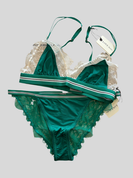 Love Stories Love Lace Green bralette