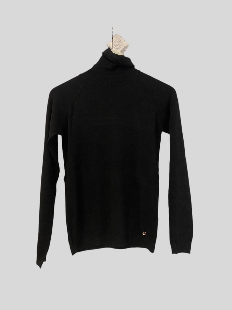 Flirt black viscose turtleneck sweater