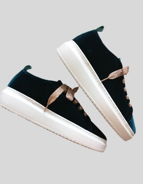 SPECIAL PRICE * Manebì teal green velvet sneakers