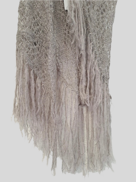 Chiara Bertani grey lurex shawl