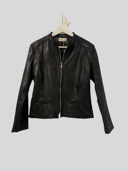 Flirt black faux leather jacket