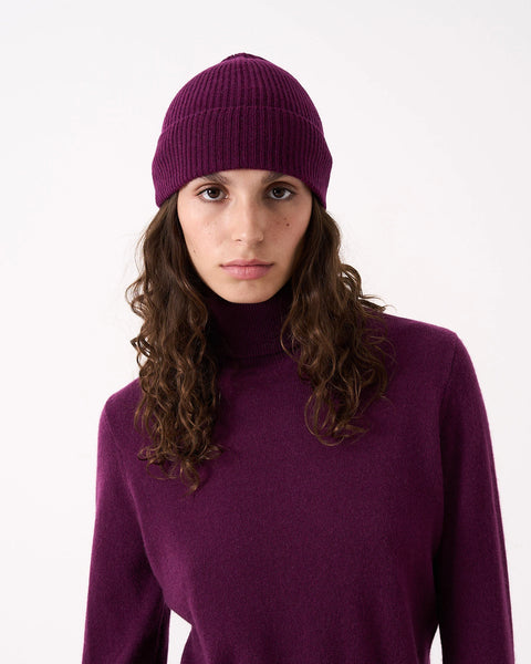 Absolut Cashmere Maeve Eggplant beanie