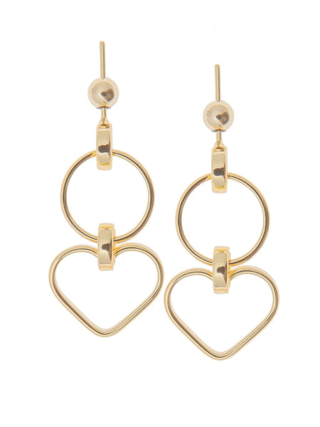 SeeMe gold hoop and heart earrings