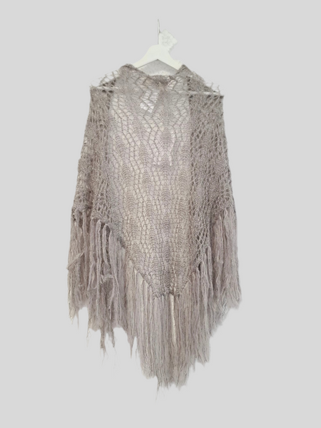 Chiara Bertani grey lurex shawl