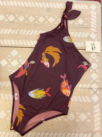 Mimi à la Mer Vic burgundy fish swimsuit