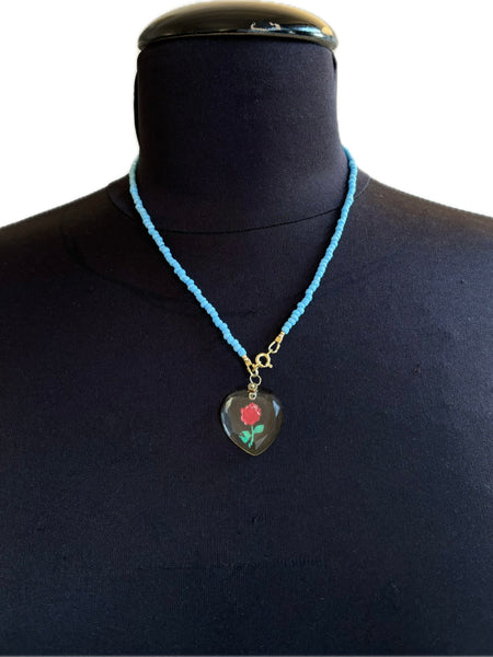 Jewelfizz blue and plexiglass heart necklace