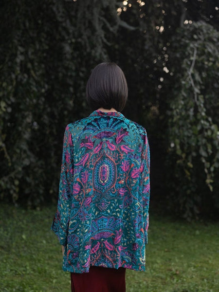 Bohemia Couture Velvet emerald cardigan