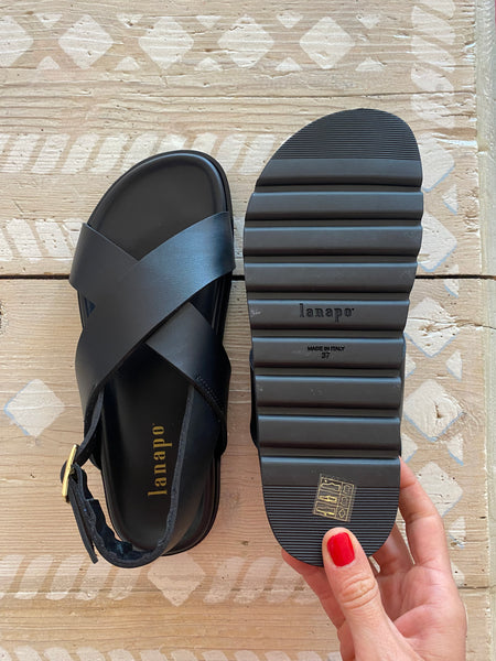 Lanapo Alicudi black sandals