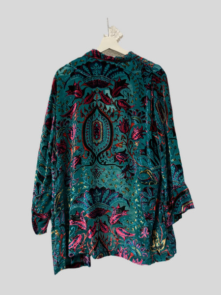 Bohemia Couture Velvet emerald cardigan