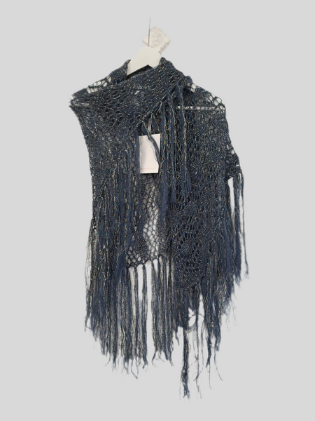 Chiara Bertani blue lurex shawl