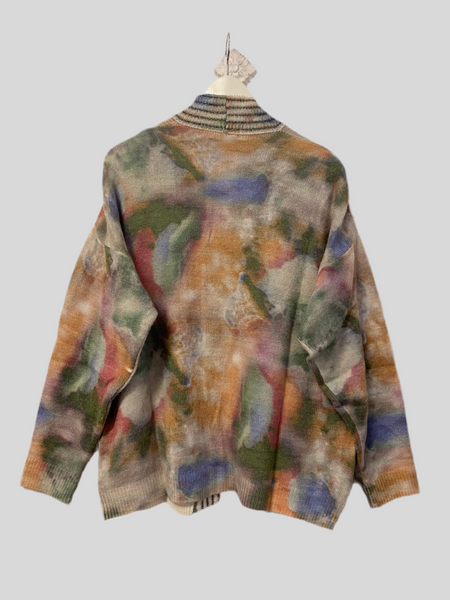 Flirt camouflage tie dye cardigan