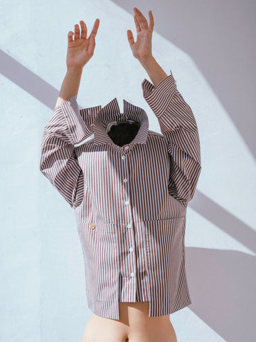 Phisique Du Role brown striped shirt