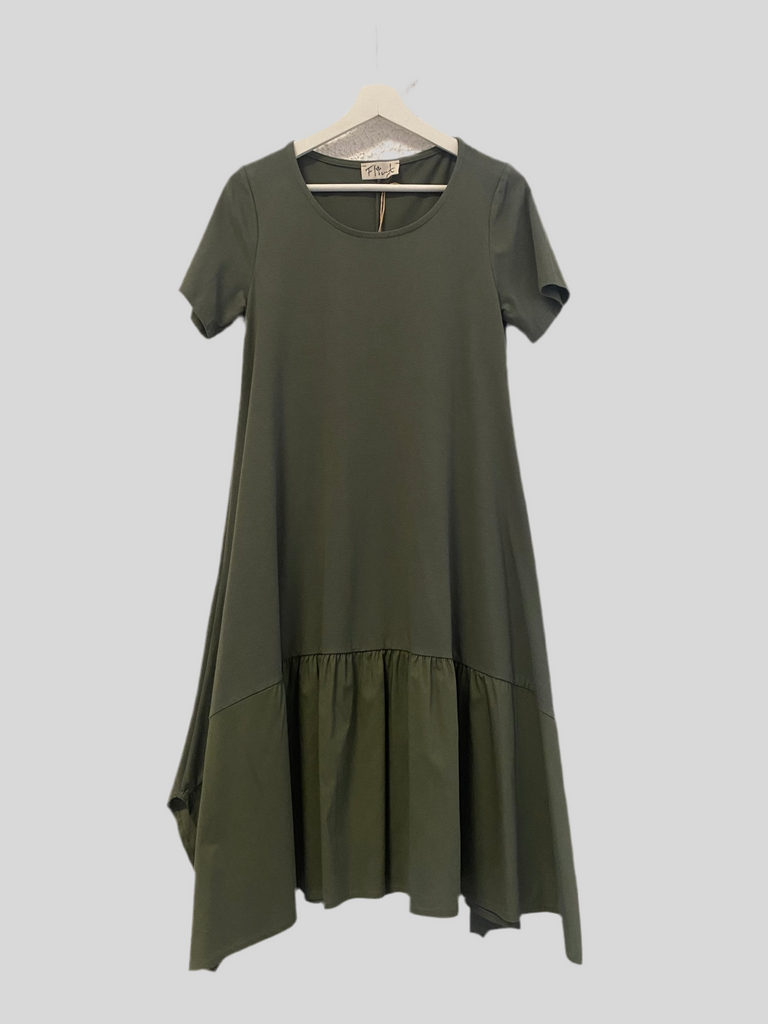 SPECIAL PRICE * Flirt khaki ruffle dress