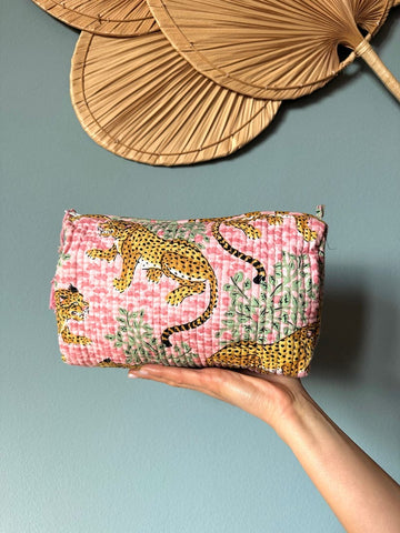 Bohemia Couture beauty bag - pink leopard