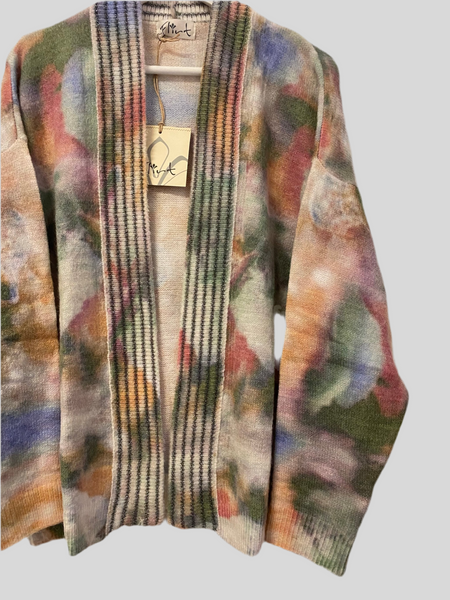 Flirt camouflage tie dye cardigan