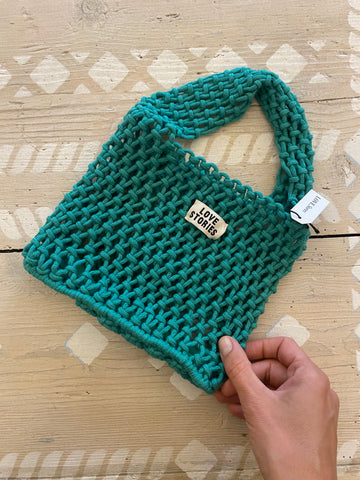 Love Stories crochet bag green