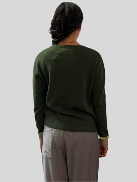 Absolut Cashmere Huntington Artichoke/Chestnut sweater