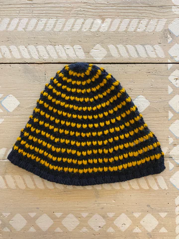 Phisique Du Role yellow and blue beanie