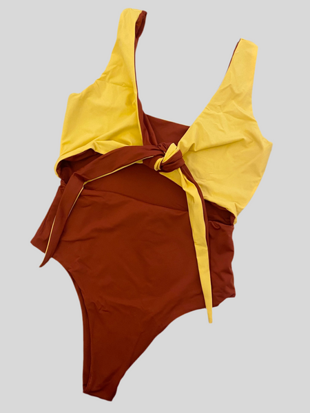 SPECIAL PRICE * Mimi à la Mer Pola yellow and burnt swimsuit