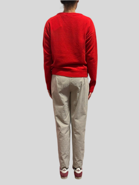 Chiara Bertani red sweater